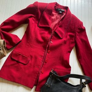 sunny names new York wool blazer red women jacket size m -8